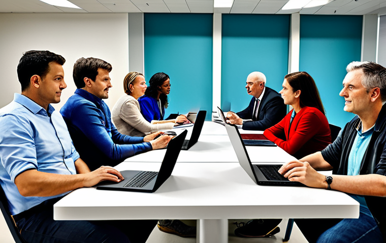 미국 헌법 수정 조항 - Digital Freedom Debate**
"A diverse group of people engaged in a respectful discussion about freedo...