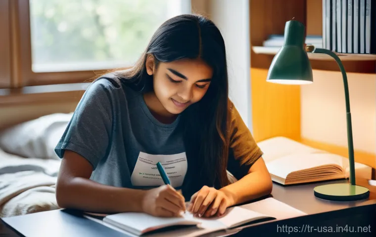 미국 대학교 기숙사 생활 - **Prompt 1: University Dorm Room - Study and Friendship**
"A brightly lit, clean, and organized ...