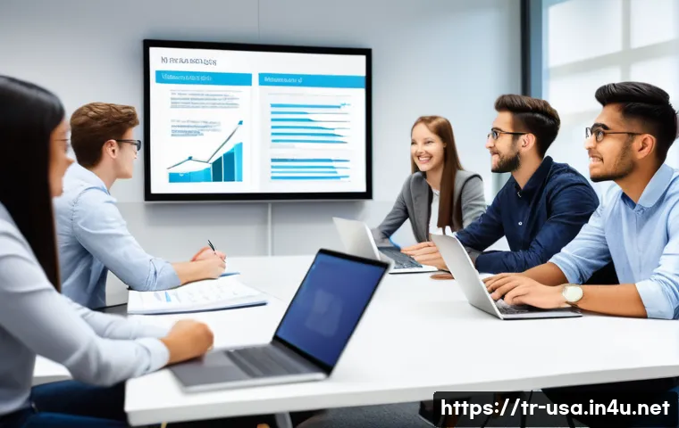 미국 대학 동아리 문화 - **Prompt:** A dynamic scene inside a modern university's "Entrepreneurship Club" meeting. A diverse ...